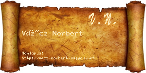 Vácz Norbert névjegykártya